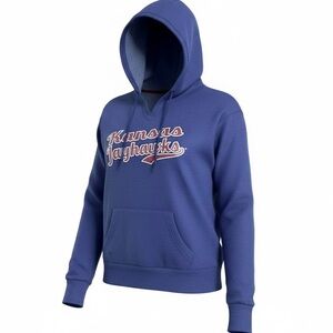 Kansas‎ Jayhawks Hoodie Long Sleeveless Kangaroo Pockets Sz L Blue by Colosseum